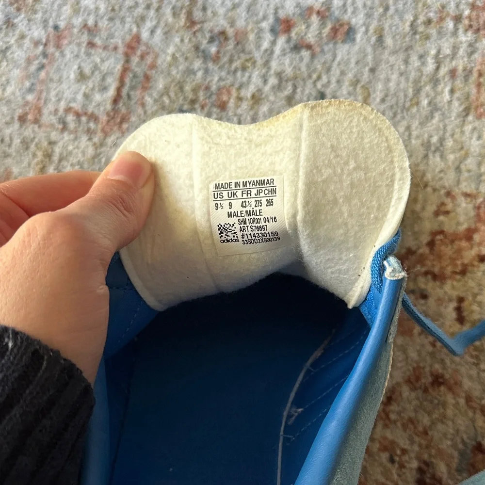 Adidas Blue and Cream Men's Hamburg Trainers - Picture 3 of 3